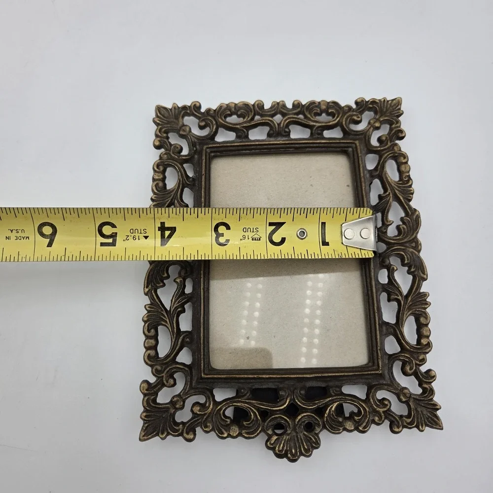 Vintage Antique Victorian  Metal Ornate Picture Photo Frame 4.75